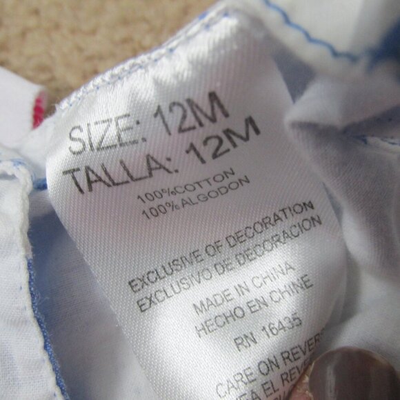 Younghearts 3 Pc Sleeveless Dress Hat‎ Bloomers Girls Size 12M Blue White Floral - Picture 3 of 8